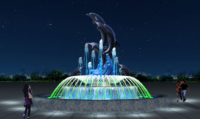 水池噴泉  