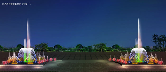 水池噴泉  