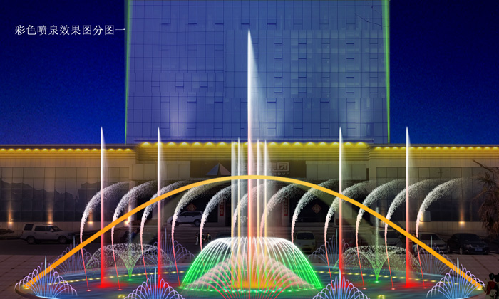 水池噴泉  